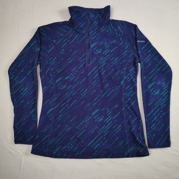 Columbia Tops - Vintage Columbia Fleece Pullover 1/4 Zip Blue Dash Sweatshirt Women's Sz M